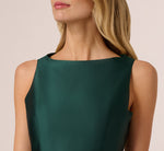 Sleeveless Bateau A Line Midi Dress In Dark Forest 4