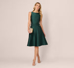 Sleeveless Bateau A Line Midi Dress In Dark Forest 1
