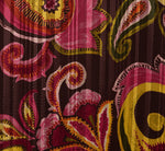 Long Sleeve Paisley Chiffon Trapeze Dress In Brown Multi 7