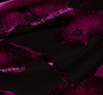 Long Sleeve Floral Burnout Sheath Dress In Black Violet 6