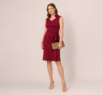 Sleeveless Queen Anne Sheath Dress In Crimson Haze 1