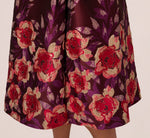 Plus Size Sleeveless Floral Border Jacquard Midi Dress In Plum Multi 4