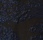 Three Quarter Bell Sleeve Short Jacquard Dress In Navy Black 7