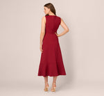 Sleeveless Flounce High Low Midi Dress In Crimson 6