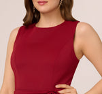 Sleeveless Flounce High Low Midi Dress In Crimson 4