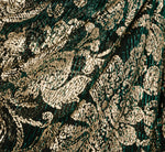 Long Sleeve Metallic Sheath Dress In Green Gold 7