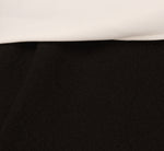 Three Quarter Sleeve Draped Combo Jumpsuit In Ivory Black 7