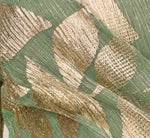 Long Sleeve Foil Short Wrap Dress In Sage Gold 6