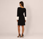 Bell Sleeve Jersey Sheath Dress In Black 6