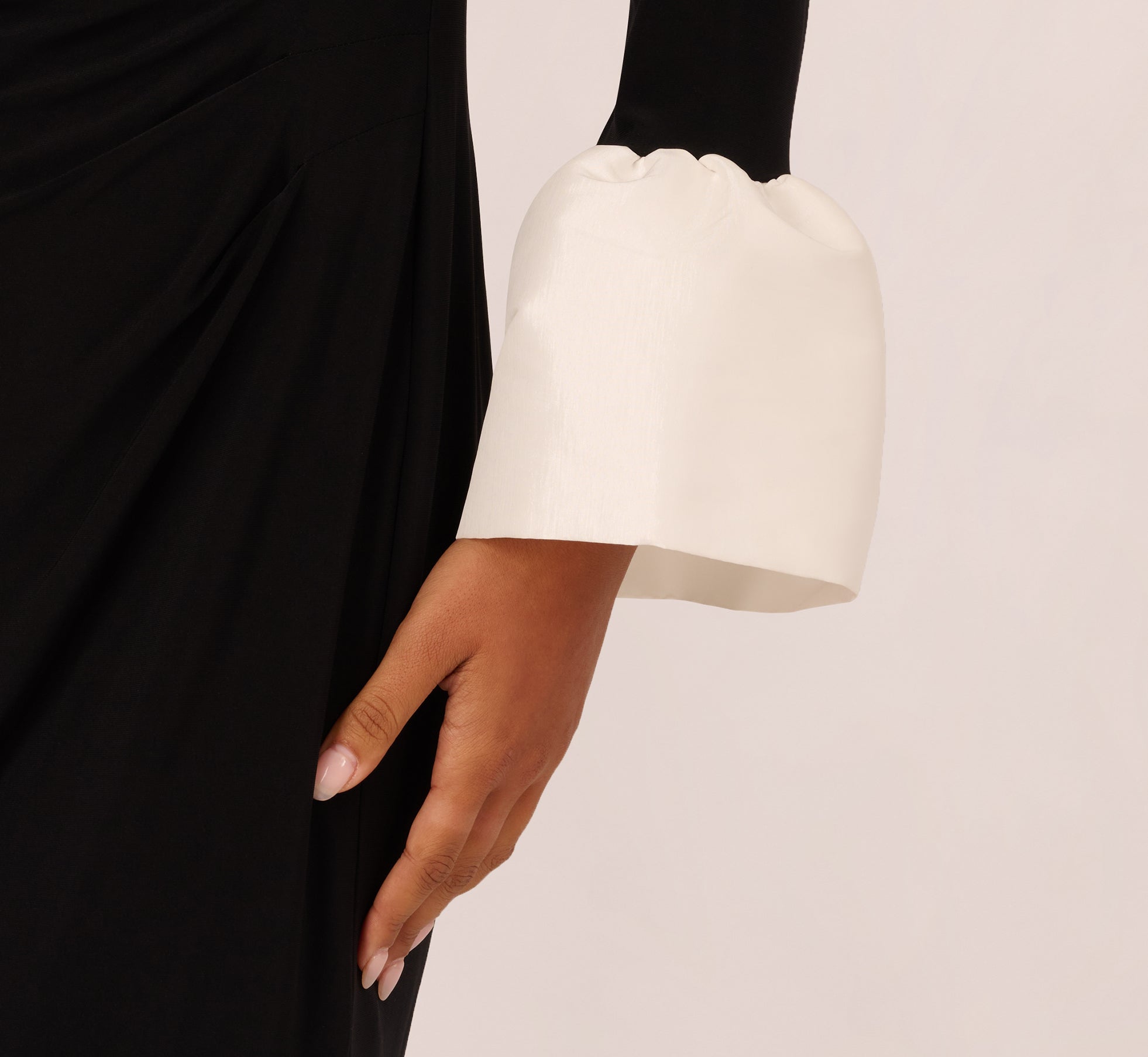 Black Bell Sleeve Jersey Sheath Dress Black Bell Sleeve Jersey Sheath Dress