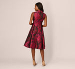 Sleeveless Chrysanthemum Floral Jacquard Midi Dress In Pink Multi 5