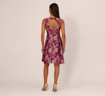 Rose Jacquard Envelope Back Dress In Pink Black Multi 5