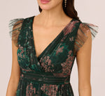 Flutter Sleeve Floral Tulle Maxi Dress In Hunter Multi 3