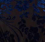 Long Sleeve Floral Velvet Burnout Midi Dress In Light Navy 6