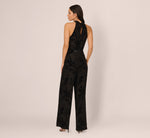 Sleeveless Floral Burnout Velvet Jumpsuit In Black 6