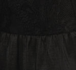 Long Sleeve Drop Waist Lace Dress In Black 6