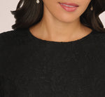 Long Sleeve Drop Waist Lace Dress In Black 4