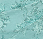 Cap Sleeve Floral Jacquard Bow Midi Dress In Teal 7