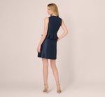 Sleeveless Mikado Peplum Short Dress In Midnight 5