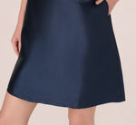 Sleeveless Mikado Peplum Short Dress In Midnight 4