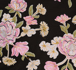 Bell Sleeve Floral Embroidered Short Dress In Black Multi 6