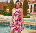 Sleeveless Floral Jacquard Mini Shift Dress In Pink Multi 1