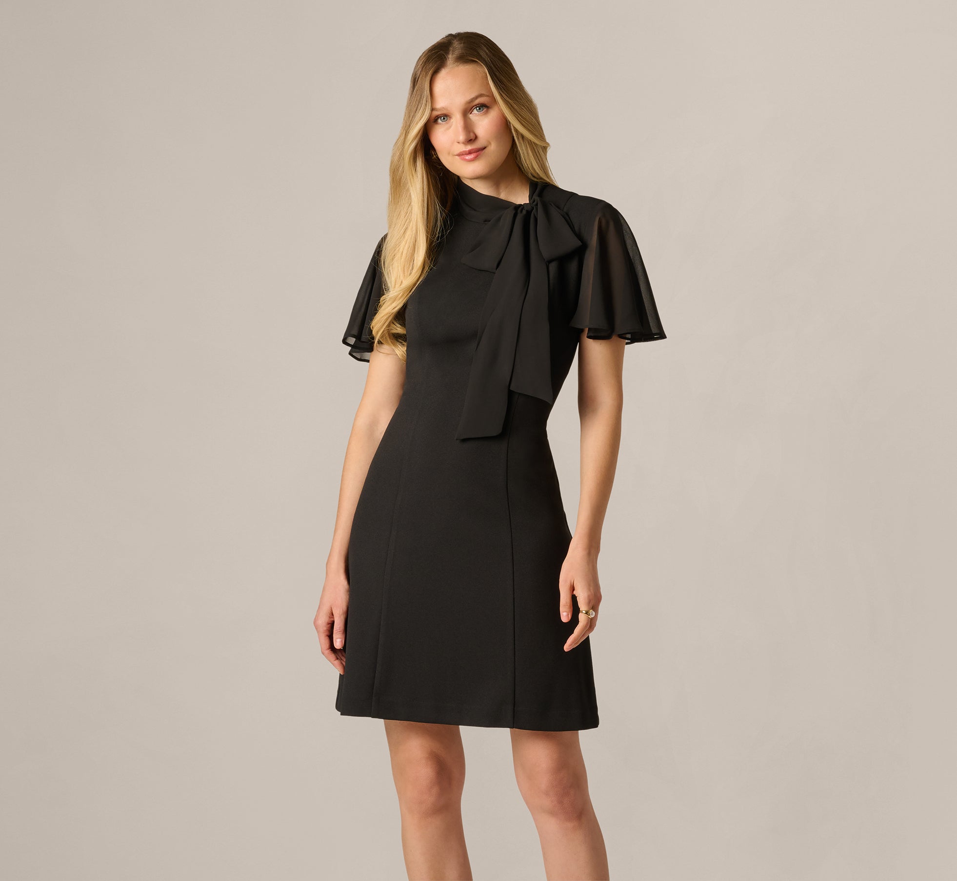 slim fit dress slacks Fifteen Twenty Shailene Flutter Sleeve Dress