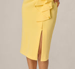 Sleeveless Draped Stretch Sheath Dress In Warm Sun 4