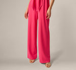 Off Shoulder Tie Front Stretch Jumpsuit In Camellia 4