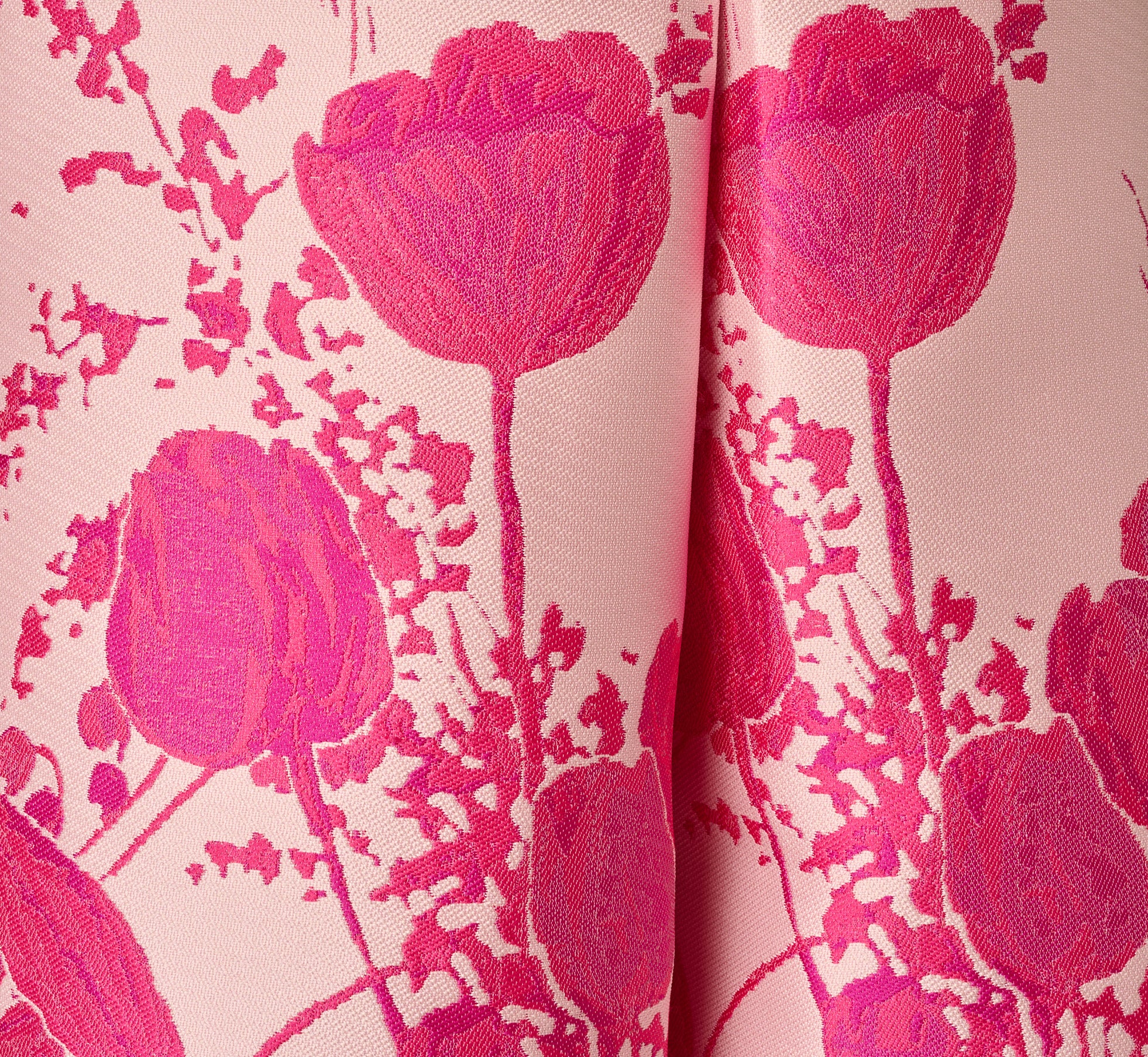 Multi Colored Square Neck Tulip Floral Border Jacquard Dress 