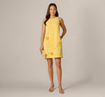 3D Rosette Stretch Short Shift Dress In Warm Sun 1