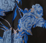 Plus Size Floral Jacquard Short Fit And Flare Dress In Blue Black Multi 6