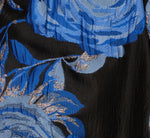 Floral Jacquard Short Fit And Flare Dress In Blue Black Multi 7