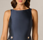Mikado Rhinestone Pocket Short Dress In Midnight 3