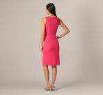 Asymmetrical Stretch Crepe Sheath Dress In Camellia 5