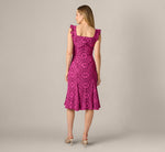 Floral Geometric Lace Midi Dress In Berry Multi 6
