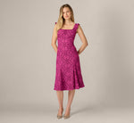 Floral Geometric Lace Midi Dress In Berry Multi 3