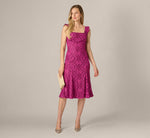 Floral Geometric Lace Midi Dress In Berry Multi 2