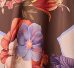 Floral Print Handkerchief Midi Dress In Black Multi 6