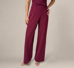 Cap Sleeve Bow Waist Lace Combo Jumpsuit In Cabernet 4