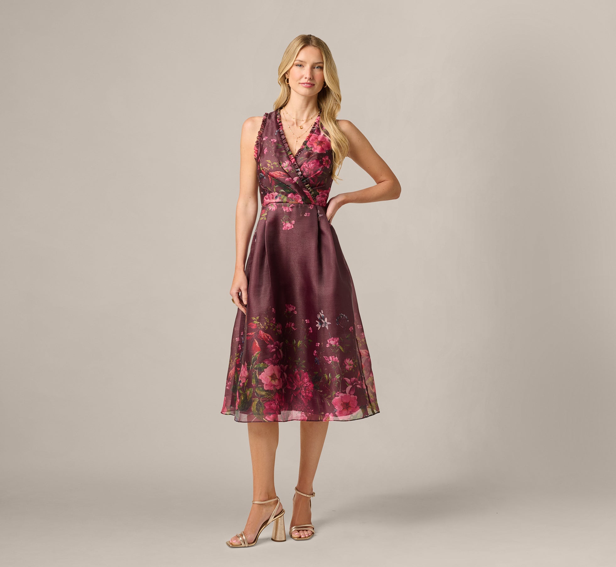 burgundy a line midi dress Unique Burgundy Midi Party Dress A-line Long Formal Dresses  jkprom