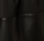 Faux Leather Trim Tie Front Stretch Mini Dress In Black 7