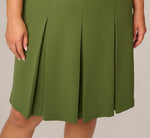 Plus Size Knit Crepe Bow Front Dress In Olive Cypress 4