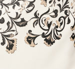 Three Quarter Sleeve Baroque Lace Print Stretch Sheath Dress In Ivory Multi 7