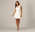 Satin Lapel Stretch Tuxedo Mini Dress In Ivory 6