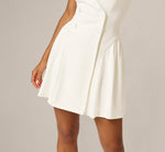 Satin Lapel Stretch Tuxedo Mini Dress In Ivory 4