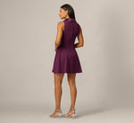 Satin Lapel Stretch Tuxedo Mini Dress In Pinot Noir 5