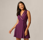 Satin Lapel Stretch Tuxedo Mini Dress In Pinot Noir 2