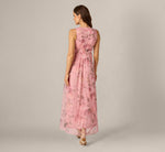 Floral Print Mesh Smocked Maxi Dress In Blush Multi 5