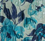 Metallic Floral Jacquard Boat Neck Fit And Flare In Blue Multi 6